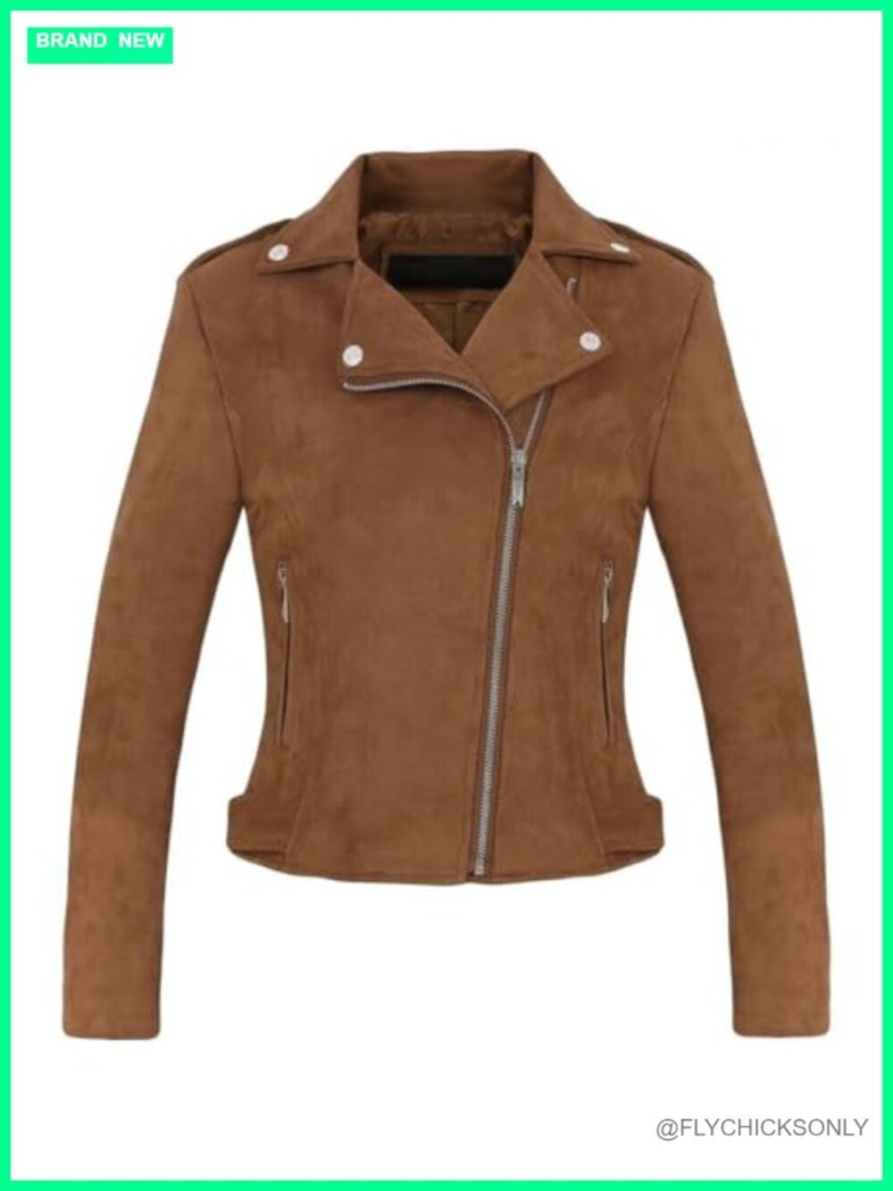 Faux Suede Leather Casual Moto Biker Jacket Coat with Fringe Tassel